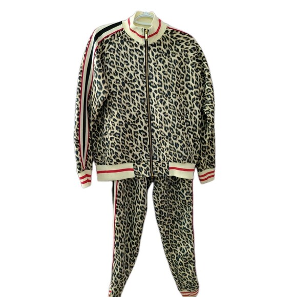 VICTORIOUS Other - Victorious Women's Cheetah Print Jogging Track Suit 2Pc Set Size Large Y2K